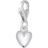 Heart Charm with Lobster Claw Clasp, Charms for Bracelets and Necklaces