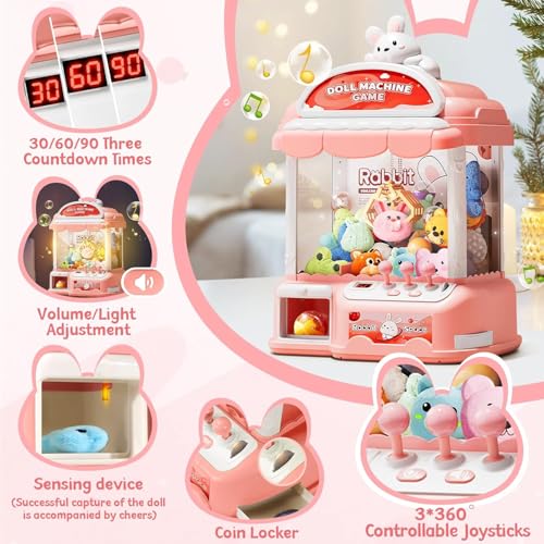 MIAOKE Large Claw Machine for Kids, Musical Electronic Arcade Game Toy | Vending Machine Adjustable Sound, Prize Dispenser Toys, Party Christmas and Birthday Gift for Girls Boys, Light Pink