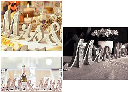 Large Metallice Gold or Silver Mr &amp; Mrs Sign,MR MRS Wooden Letters,wedding,sweet table docoration (Gold)