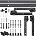 Artist Hand 6.6 FT Sliding Barn Door Track Rail for Double Door Hinged Style Sliding Track Hardware Kit-CLASSIC STRAP