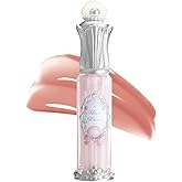 Flower Knows Shell's Jewel Nourishing Lip Glaze, Light Peach Pink | Hyaluronic Acid-Infused Formula, Sheer High-Shine Finish, Vegan (P01 Champagne Pearl)