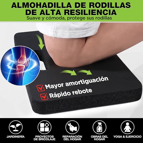 WORKPRO Thick Knee Pad 2 Pieces, 28 x 44 x 3.5 cm Mat for Cleaning, Repairs, Exercise, Prayer and Yoga, Knee Pads for Gardening and Outdoor Work