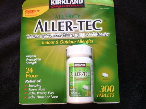 Aller-Tec-Cetirizine Hydrochloride Antihistamine 10mg, 300 Tablets