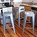AmeriHome Metal Bar Stool Set, 30-Inch, Silver, Set of 4