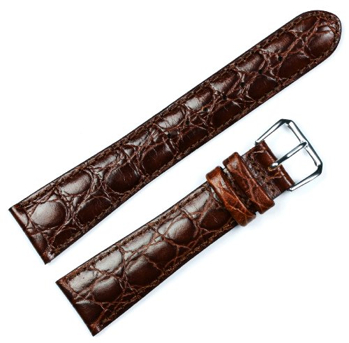 deBeer - 8mm Alligator Grain Watch Strap - Brown - Replacement Leather Watch Band