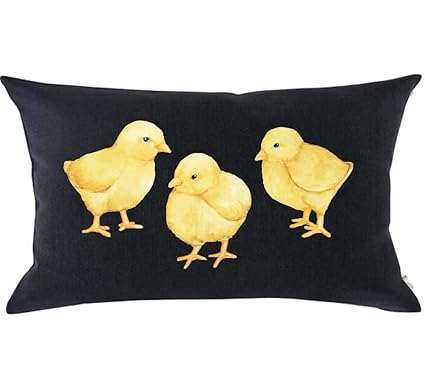 Amazon Com Animal Little Yellow Chicken Black Background Cotton