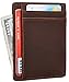 Travelambo RFID Front Pocket Wallet Minimalist Wallet Slim Wallet Genuine Leather(crazy horse coffee)