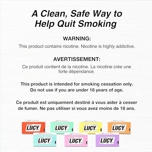 LUCY™ Nicotine Gum 4mg, 90 Count, Mint, Mango, Berry Citrus - Canada NPN# 80108821 - NRT Stop Smoking Aid, Reduce Withdrawal Symptoms & Cravings