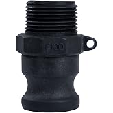 Quafwia 2 ps Camlock Fittings Poly (1" Type F) Standard Camlock Couplings, Male Adapter x Male Thread Camlock Fittings Polypropylene Cam Groove Fitting (1")