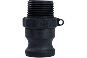 Quafwia 2 ps Camlock Fittings Poly (1" Type F) Standard Camlock Couplings, Male Adapter x Male Thread Camlock Fittings Polypropylene Cam Groove Fitting (1")