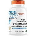 Doctor's Best High Absorption Magnesium Glycinate Lysinate, 100% Chelated, Non-GMO, Vegan, Gluten & Soy Free, 100 mg, 240 Cou