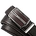 Men's Leather Belt Automatic Buckle Ratchet Slide Dress Belt Holeless 50 inch Brown