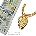 Halukakah KINGS LANDING Men's 18k Real Gold Plated 3D Lion Pendant Necklace RICH Ring Set,with FREE SharkTail Chain 30