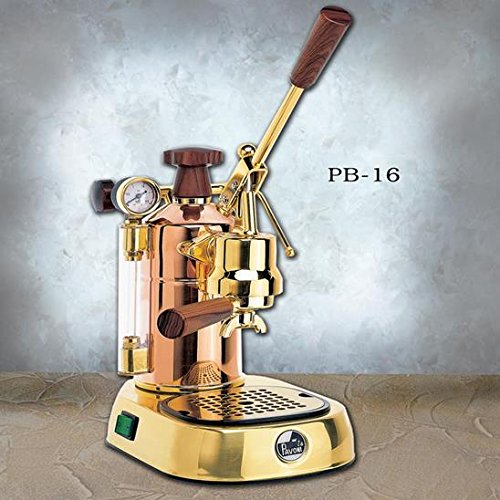 La Pavoni Professional 16Cup Espresso Machine, Copper and Brass The