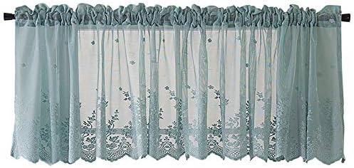 htfrgeds Lace Embroidered Woven Textured Valance Embroidered Crafted Flower Window Curtain Valance, for Bathroom Water Repellent Window Covering,130 x 41 cm