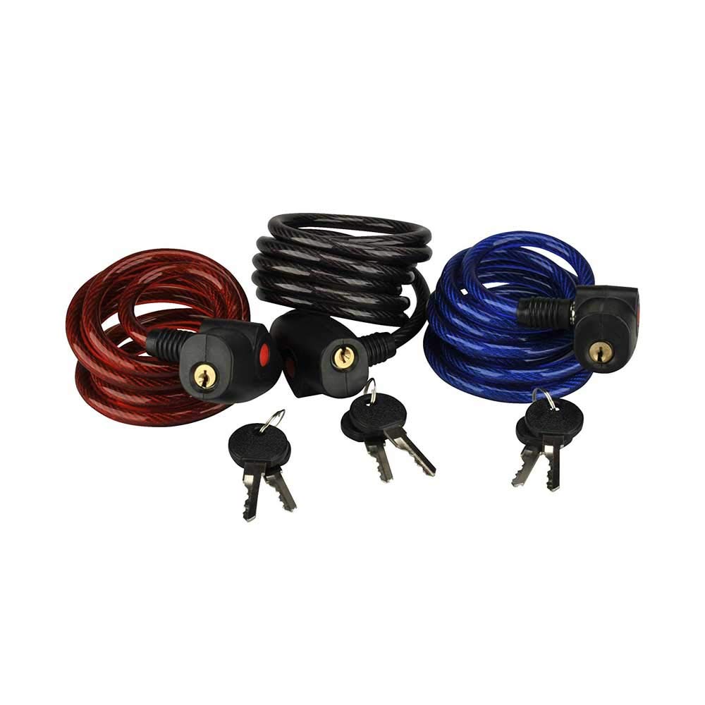Fischer Coil Cable Lock Family of 3 Diameter 8 mm, Assorted, 180, 85893