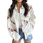 SeekMe Women's Cropped Corduroy Jacket Football Sequin Patched Short Button Raw Hem Jacket Coat