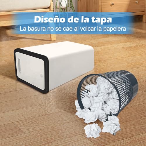 Bote de Basura para Baño con Tapa Juego de 4, 13 L/3.4 Gallon de Basura Cocina, para Baño, Cocina, Despacho, Dormitorio, Aseo, Salón,Cesto de Basura Delgado y Compacto(Beige)