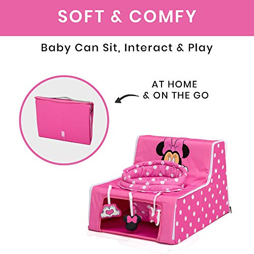 disney minnie mouse sit n play - asiento de actividad portátil para bebés de delta children - asiento de piso para bebés