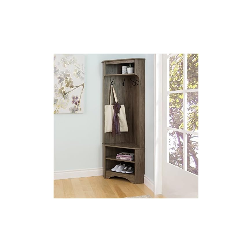 Prepac Corner Hall Tree, Drifted Gray LAVORIST