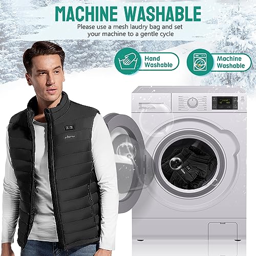 PLIDINNA Men's Heated Vest Lightweight Warm Jacket With Battery Pack 7.4V Electric Heating Vest for Hunting/Fishing/Outdoor Sports(Black,S)