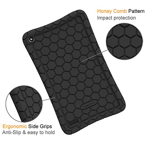Fintie-Silicone-Case-for-All-New-Amazon-Fire-7-Tablet-7th-Generation-2017-Release-Honey-Comb-Upgraded-Version-Kid-Friendly-Light-Weight-Anti-Slip-Shock-Proof-Protective-Cover