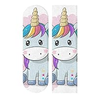 Jiayangzi Cute Cartoon Unicorns Skateboards Griptape Non-Slip Longboards Grip Tape Sheet Bubble Free & Easy to Apply Griptape The Choice of pro Skaters Worldwide for Boys Girls Teen 33.1x 9.1 inch