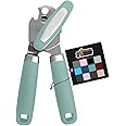 The Original GORILLA GRIP Heavy Duty Stainless Steel Smooth Edge Manual Can Opener and Bottle Openers, Soft Ergonomic Handle, Oversized Handheld Easy Turn Knob, Multifunctional Kitchen Tool, Mint