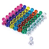 Polka Dotties Push Pin Magnets, 50 Pack Assorted Colors, Strong Small Magnets for Refrigerator, Whiteboard Magnets, Map Magnets, Perfect for Office Home and School. Bonus 10 Adhesive Rubber Magnets.
