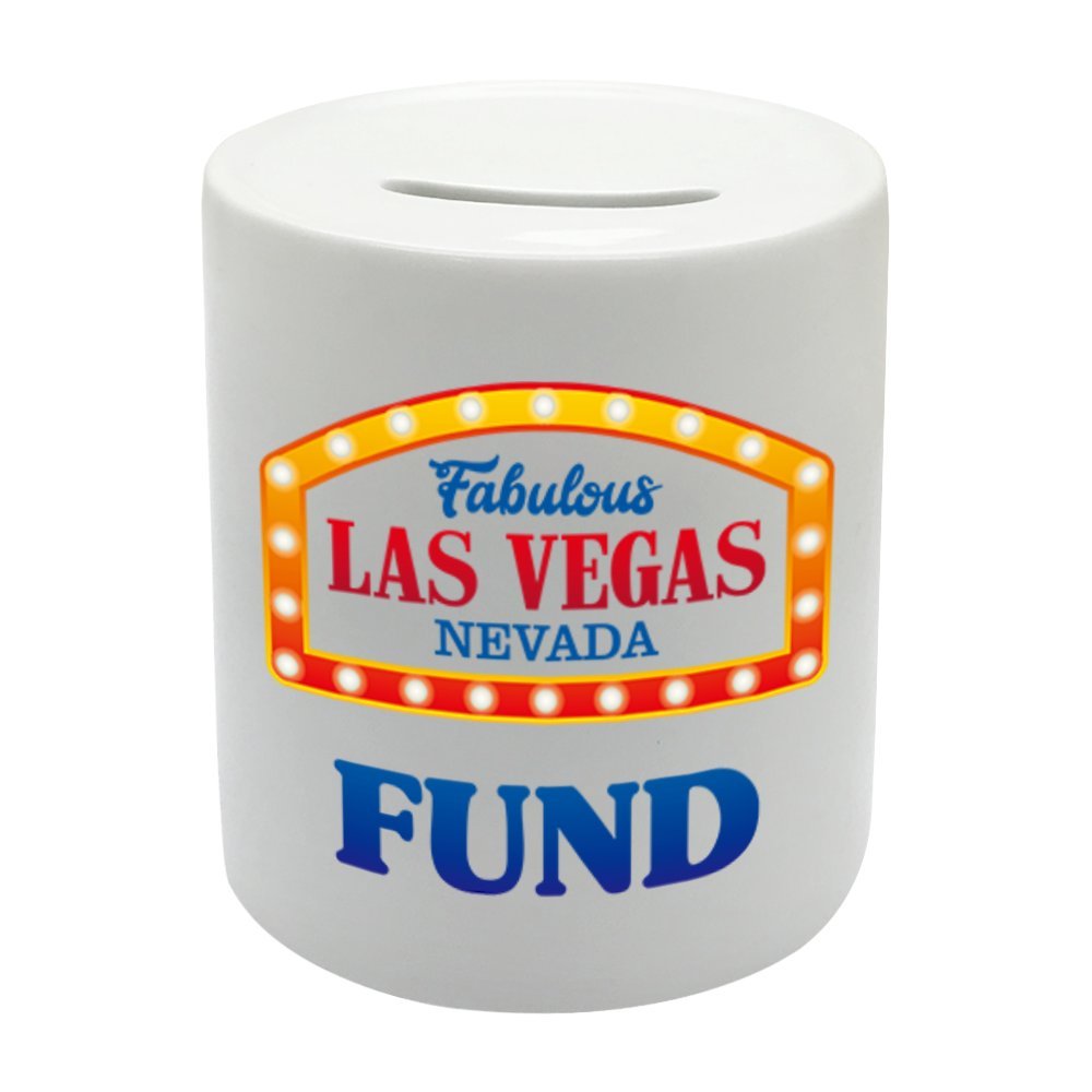 Coralgraph Inc BS071 Fabulous LAS VEGAS NEVADA FUND Novelty Gift Printed Ceramic Piggy Bank Money Saving Box