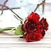 Gillberry 7 Heads Artificial Silk Fake Flowers Leaf Rose Wedding Floral Decor Bouquet (Pink)