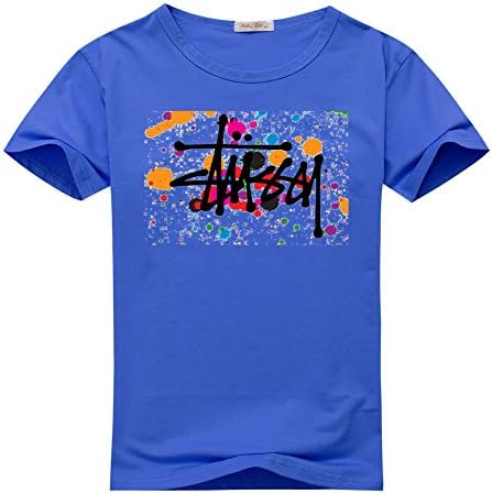 Stussy Logo For Men's Printed Short Sleeve Tee Tshirt Large Blue