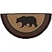 VHC Brands Rustic & Lodge Flooring-Wyatt Tan Bear Half Circle Jute Bedding Accessory, 16.5x33