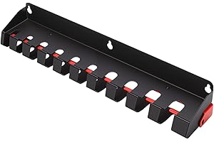 Cryfokt Lockable Pry Bar Holder Wall Mount Storage Rack for Garage Workshop 10-13 Tools for Home Organization