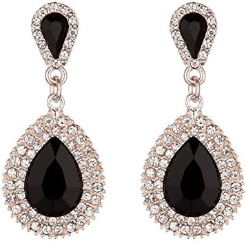 Women Pear Shape Crystal Earrings Dangle Teardrop Rhinestone Earring