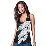 Sunward(TM) Sexy Women Feather Printed Vest Top Sleeveless T-Shirt