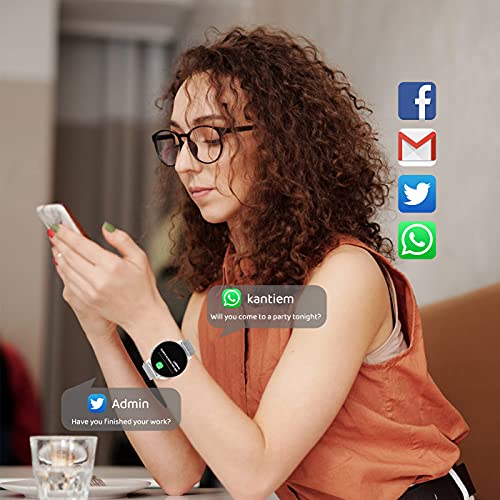 Microwear Smartwatch fur Damen Herren,1,3-Zoll-HD-Touchscreen Smart Watch mit Herzfrequenz,Musiksteuerung,Schrittzähler,Lange Akkulaufzeit,IP67 Wasserdicht Fitness Tracker,für iOS Android