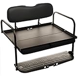 EZGO Marathon (Pre-1994) Golf Cart Classic Rear Flip Back Seat Kit - Black Cushions