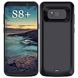 Galaxy S8 Plus Battery Case,External 5500mAh Portable Backup Charger Pack with Soft TPU and Full Edge Protection Type C Extended Power Bank Charging Case for Samsung Galaxy S8 Plus(Not for S8) (Black)