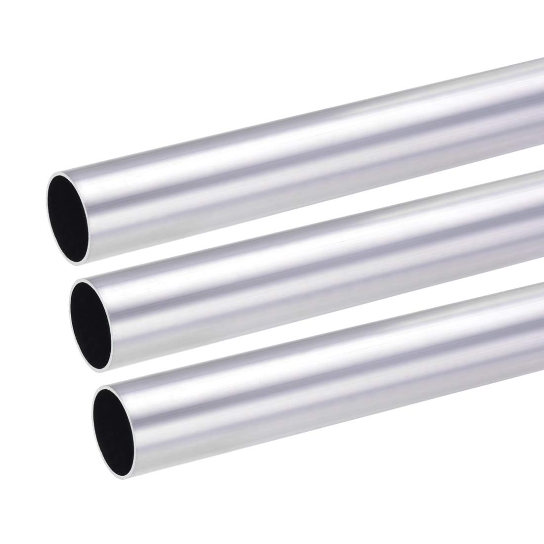sourcing map 6063 Aluminum Round Tube, 27mm OD 25mm Inner Dia 300mm Length Seamless Straight Tubing 3 Pcs