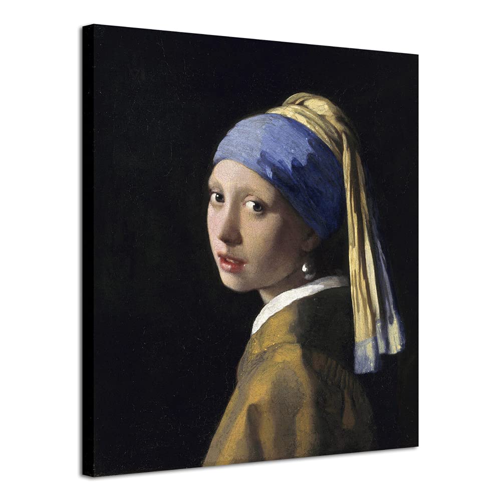 Wieco Art Canvas Art The Girl with a Pearl Earring by Jan Vermeer Oil Paintings Reproduction Canvas Print HD Prints Artwork for Home & Office Decoration