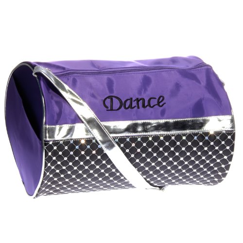 Girl s quilted nylon dance duffle bag w/ sequins (purpl…
