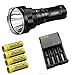 Bundle: Acebeam K70 Flashlight XHP35 HI LED -2600Lm w/Nitecore I4 Intellicharger & 4x 3400mAh Batteries