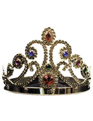 Gold adjustable king and queen crown