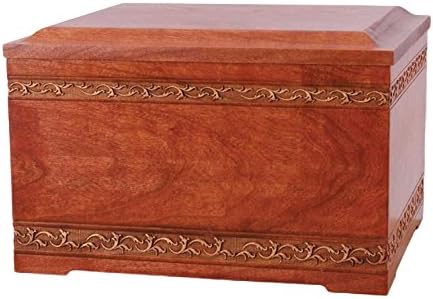 Wood Cremation Urn - Cherry Sculpted