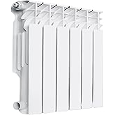 WiseWater Aluminum Radiator, 6-Panel, 22" Height, 3" Depth, Wall-Mounted Radiator, Efficient Hot Water Radiator for Home Heat