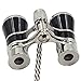 OPO Opera Theater Horse Racing Glasses Binocular Telescope Chain Necklace (Black with Silver Trim) 3X25