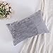Home Brilliant Plush Faux Fur Deluxe Suede Fluffy Sheepskin Oblong Rectangular Accent Throw Pillow Case Cushion Cover for Bed Spring Decorations, 12x20 Inches, Grey