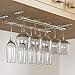 RedDreamer 14-Inch Wine Glass Rack, Under Cabinet Wine Glass Holder Stainless Steel Chrome Finish Stemware Rack - Hanging Stemware Holder for Cabinet Kitchen Bar, Set of 4