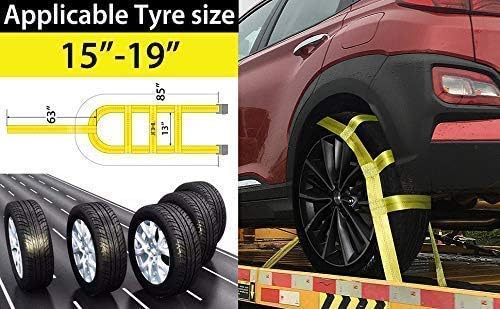 Amazon Com Jchl Tow Dolly Basket Straps With Flat Hooks 2 Pack Yellow Car Wheel Straps Universal Vehicle Tow Dolly Straps System Fits 15 19 Tires Wheels 10000 Lbs Working Capacity Home Improvement